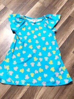 Cooke Street Hawaii Girl Blue Hawaiian Luau Sea Turtle Sleeveless Dress Size 4/5